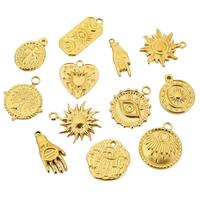 Vente en gros de breloques personnalisées pour la fabrication de bijoux pendentif à breloque en forme d'étoile de mer et de conque en acier inoxydable doré