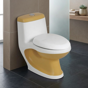 Inodoro Sanitario Moderno y Duradero de Una Pieza con Sifón en S y Sifón en P, de Porcelana, con Doble Descarga, Montado en el Suelo, para Uso Exterior - Product Image 2