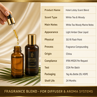 LCHBIO Huile parfumée à base d'extraits végétaux pour hall d'hôtel, mélange de parfums Thé Blanc Boisé Marin, pour systèmes de diffusion d'arômes, qualité cosmétique 100%