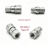 Coupleur rapide hydraulique DN6.3, raccord à face plate, filetage femelle 1/4 pouce, pour mini-excavatrice