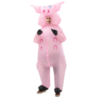 Costume de cochon gonflable pour adulte, convient aux personnes de 1,5 à 2 m de taille, idéal pour Noël, le cosplay, les fêtes, les spectacles sur scène et les bals masqués