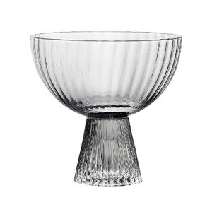 Venta caliente taza de vidrio para fiesta de boda Café Bar decoración boca soplado vidrio transparente con tallo pesado cinta textura gafas de martini - Product Image 2