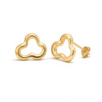 Boucles d'oreilles créoles personnalisées en métal doré effet nuage, bijoux de mode pour femme, cadeau de fête