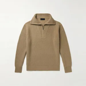 Polyester Men's Sweater Pullover Factory Custom Logo Winter Half Zip Turndown Collar Knit Men's Clothing Mens Clothing Thin