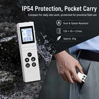 Télémètre laser portable 120M rechargeable par USB ±2mm IP54 avec diffusion vocale et écran LCD rétroéclairé pour la construction