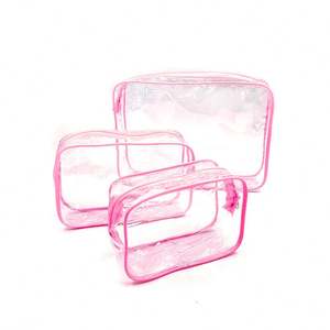 Wholesale High Quality Eco Reusable Travel PVC Bag Fashion Transparent Bag Clear Cosmetic Bag - Product Image 4