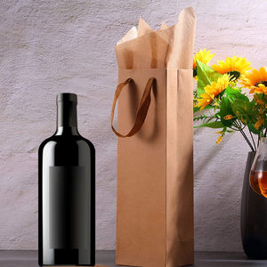 Bolsas De Papel marrón De alta calidad Para Botellas De Vino, Bolsas De Papel Kraft con asas Para Navidad - Product Image 6