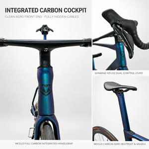 Bicicleta de Carretera de Fibra de Carbono 700C SHIMA-NO 105 Di2 R7170 24S con Cambio Electrónico, 7.6 kg Ultraligera, Bicicleta de Carreras Aerodinámica con Frenos de Disco - Product Image 6