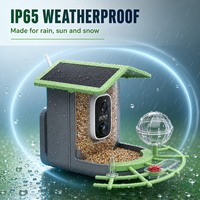 Mangeoire à oiseaux solaire avec caméra 5200mAh 4MP IP65, reconnaissance d'oiseaux par IA, matériau ABS pour jardin