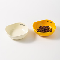 Gamelle en céramique unie de forme irrégulière en forme de graine, anti-renversement, pour chats et chiens, vente en gros