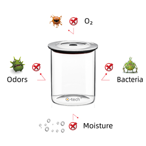 Barattolo in <span class=keywords><strong>Vetro</strong></span> Borosilicato <span class=keywords><strong>Sottovuoto</strong></span> <span class=keywords><strong>per</strong></span> Chicchi <span class=keywords><strong>di</strong></span> Caffè, Uso in Cucina, Grado Alimentare, Senza BPA - Product Image 3