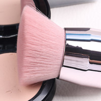 Pinceau de maquillage cosmétique pour visage rose, échantillon gratuit, ensemble, étiquette privée, kabuki, 1 pièce