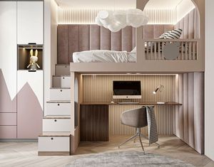 Design d'intérieur de <span class=keywords><strong>chambre</strong></span> d'adolescent <span class=keywords><strong>moderne</strong></span> Lit mezzanine pour <span class=keywords><strong>adulte</strong></span> style avec canapé <span class=keywords><strong>Chambre</strong></span> d'enfants avec grille - Product Image 5