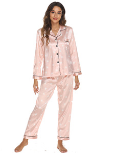 Product Luxury Pajamas Holiday <strong>Christmas</strong> Long Sleeve Satin <strong>Women's</strong> Pajamas - Product Image 6