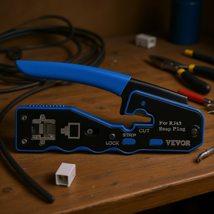 Herramienta de crimpado Vevor RJ45 de acero al carbono de grado industrial, cortador y pelador de cables para conectores Ethernet Cat5e, Cat6 y Cat6a - Product Image 2