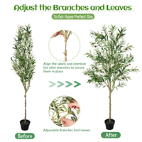 Olivier artificiel de 1,80 m pour intérieur avec panier de plantation, plantes artificielles, verdure, décoration, plantes en pot artificielles