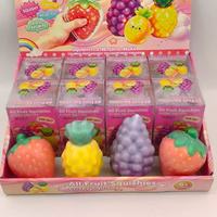 Produits Tendances 2026 : Balle Squishy Croustillante et Moelleuse, Squishy Fruité Croustillant Fraise Raisin Anti-stress, Jouets Squishy, Cadeaux de Fête