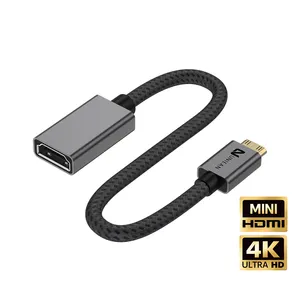 Tùy chỉnh 0.3M 0.5m Mini HDMI để HDMI Adapter UHD 4K 60Hz 18gbps băng thông hiệu suất cao video và âm thanh Adapter chuyển đổi