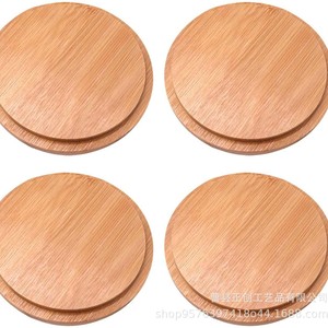 Sous-verres en bois avec couvercle, carrés et ronds, isolants thermiquement, pour table à café ou à thé, couleur bois massif, sur mesure, origine Shandong - Product Image 2