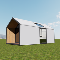 Villa triangulaire de luxe traditionnelle en structure acier, maison préfabriquée écologique, petite maison modulaire 1 chambre 2 étages Synecview 15-25