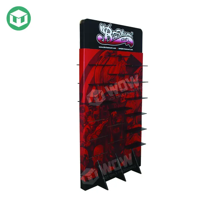 New Design Cardboard Retail Shoe Display Stand for Fashion Shop, Folding Shoe Shelf Display