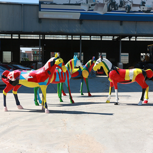 Esculturas de Animales de Fibra de Vidrio, Caballo Pintado de Tamaño Real para Exhibición - Product Image 6