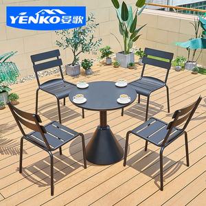 Sedia da giardino per esterni in alluminio, tavolo da pranzo e sedie da ristorante, set di mobili da esterno, mobili da giardino per patio - Product Image 4