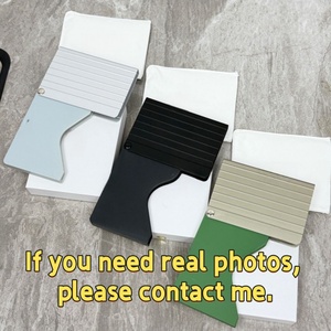 Portefeuille universel de luxe en alliage d'aluminium, porte-cartes métallique rayé pour bagages, avec clip et logo, vente en gros - Product Image 2