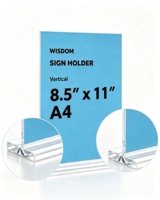 Support de signalisation en acrylique transparent personnalisé, format A4 (8,5 x 11 pouces), présentoir de documents en plexiglas pour bureau, menu, cadre photo