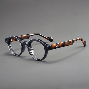 Lunettes optiques japonaises faites à la main de haute qualité en acétate, montures rondes vintage transparentes, style rectangulaire pour la lecture - Product Image 2