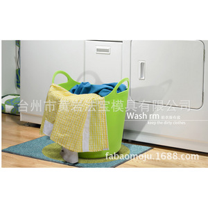Plastic <b>Laundry</b> Basket Rectangle Eco-Friendly Clothing Organizer <b>Standing</b> Type Injection Molding Mold - Product Image 1