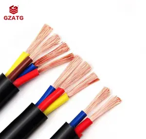 GZATG alta calidad RVV 2x0,75 MM 4x2,5 MM 3x0,75 MM 4x1,5 MM 3x4MM 3X2, 5MM Cable de alimentación Conductor de núcleo de cobre eléctrico