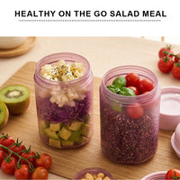 Kotak Makan Siang Plastik Anti Bocor Berkualitas Tinggi Everich Food Can Custom 340ml, Cocok untuk Saus Salad