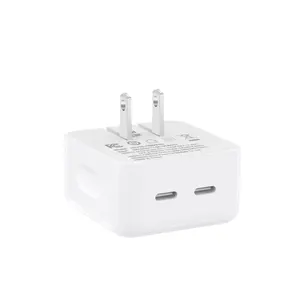 Adaptor ponsel pengisi daya portabel Tipe C USB Tipe C, adaptor ponsel pengisian cepat PD 35W gaya Cyber Punch untuk iPhone 13 14 15