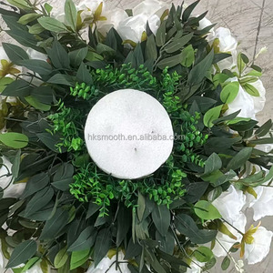 Centro de Mesa Floral para Decoración de Bodas al por Mayor, Bola de Flores de Seda Artificial Blanca y Verde - Product Image 2