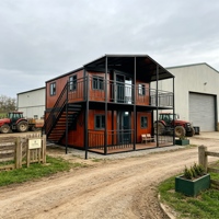 Maison modulaire à deux étages de 20 pieds en conteneurs, structure en acier préfabriquée, bureau, atelier, logement, bâtiment au design moderne