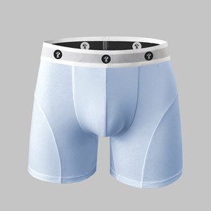Boxers pour hommes en viscose de bambou de haute qualité, respirants, à taille élastique, couleur unie, jambes longues - Product Image 4