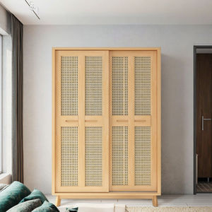 <span class=keywords><strong>Armadio</strong></span> Angolare Moderno e Durevole in Legno Massello e Rattan <span class=keywords><strong>con</strong></span> 2 Ante Scorrevoli per Camera <span class=keywords><strong>da</strong></span> <span class=keywords><strong>Letto</strong></span> - Product Image 6