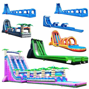 Tobogán Acuático Inflable de Doble Carril de Grado Comercial, Tobogán Acuático de PVC con Piscina para Adultos y Niños, Equipo de Juegos para Interiores y Exteriores - Product Image 3