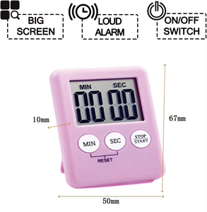SW Pink Multi-Function Electronic <strong>Timer</strong> Plastic <strong>LCD</strong> Display USB Powered Big <strong>Digit</strong> Loud Alarm Minute Second Count <strong>Countdown</strong> - Product Image 3