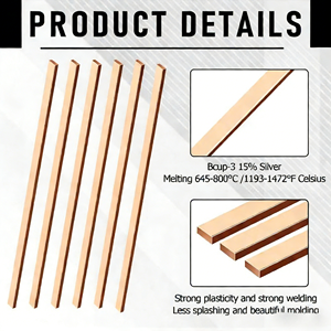 ลวดเชื่อมเงินแบบแบน ขนาด 1.3*3.2*250 มม. ความเงิน 2%/5%/15% ลวดเชื่อมฟอสฟอรัสคอปเปอร์ สำหรับงานส่งออก - Product Image 6