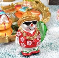 2026 nouvelles décorations de noël verre peint vieil homme cocotier arbre de noël robe créative pendentif scène mise en page pendentif