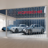 Porte accordéon commerciale de luxe en cristal PC, directement de l'usine, pour centre commercial, magasin, intérieur, coulissante, pliable, cloison, garage