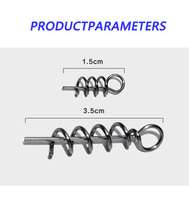 Lot de 100 attaches de pêche en acier inoxydable 304 à ressort torsadé pour leurres souples, accessoires de pêche durables - Product Image 2