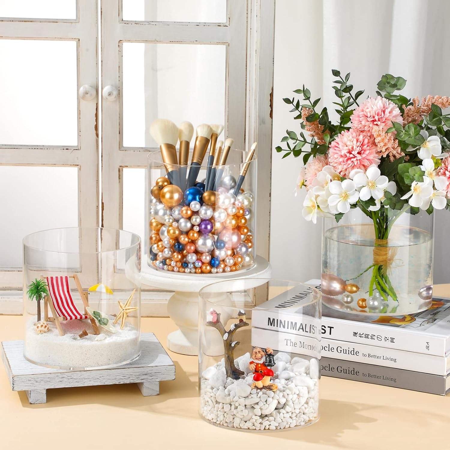 dia10cm*h20cm plastic round acrylic vase