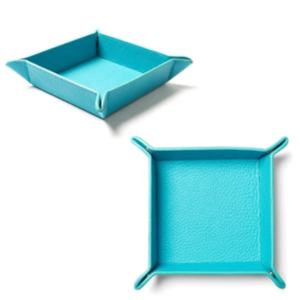 Organisateur de rangement de bureau pliable avec logo personnalisé <span class=keywords><strong>Plateau</strong></span> en cuir PU - Product Image 2