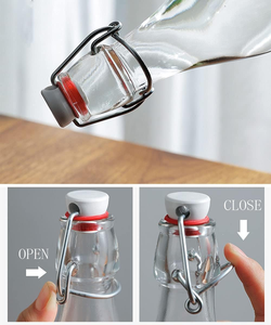 750Ml 1000Ml Cổ Điển Độc Đáo Dễ Dàng Lật Nắp Rõ Ràng Uống Bia Rượu Vang Chai Nước Thủy Tinh Đu <span class=keywords><strong>Top</strong></span> Chai Với Kín Nút Nắp - Product Image 6
