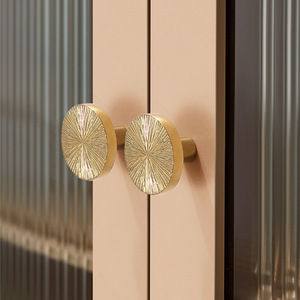 Jaya Pháp Brass Xử Lý Vàng Sáng Lỗ Duy Nhất Ngăn Kéo Và Tủ Tủ Quần Áo Cửa Xử Lý Đồ Nội Thất Sang Trọng Xử Lý - Product Image 2