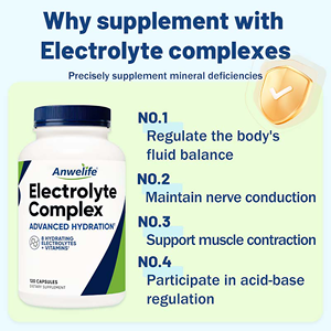 อิเล็กโทรไลต์คอมเพล็กซ์ แอดวานซ์ ไฮเดรชั่น (120 แคปซูล) 8 ธาตุอาหารอิเล็กโทรไลต์ที่ช่วยให้ความชุ่มชื้น วิตามิน ปราศจากกลูเตน ไม่ใช่จีเอ็มโอ สำหรับผู้ใหญ่ ทานได้ทั้งมังสวิรัติและไม่ใช่ มังสวิรัติ - Product Image 3