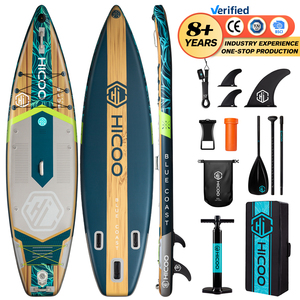 Planche de paddle gonflable de surf en gros personnalisée pour la course en mer, 11 pieds, design personnalisé en bois HI02/3, personnalisation Y - Product Image 1